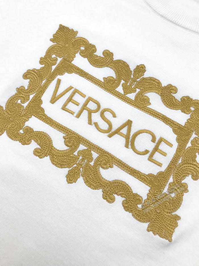 Versace男裝 範思哲20SS秋冬新款刺繡花卉字母針織毛衣  ydi3513